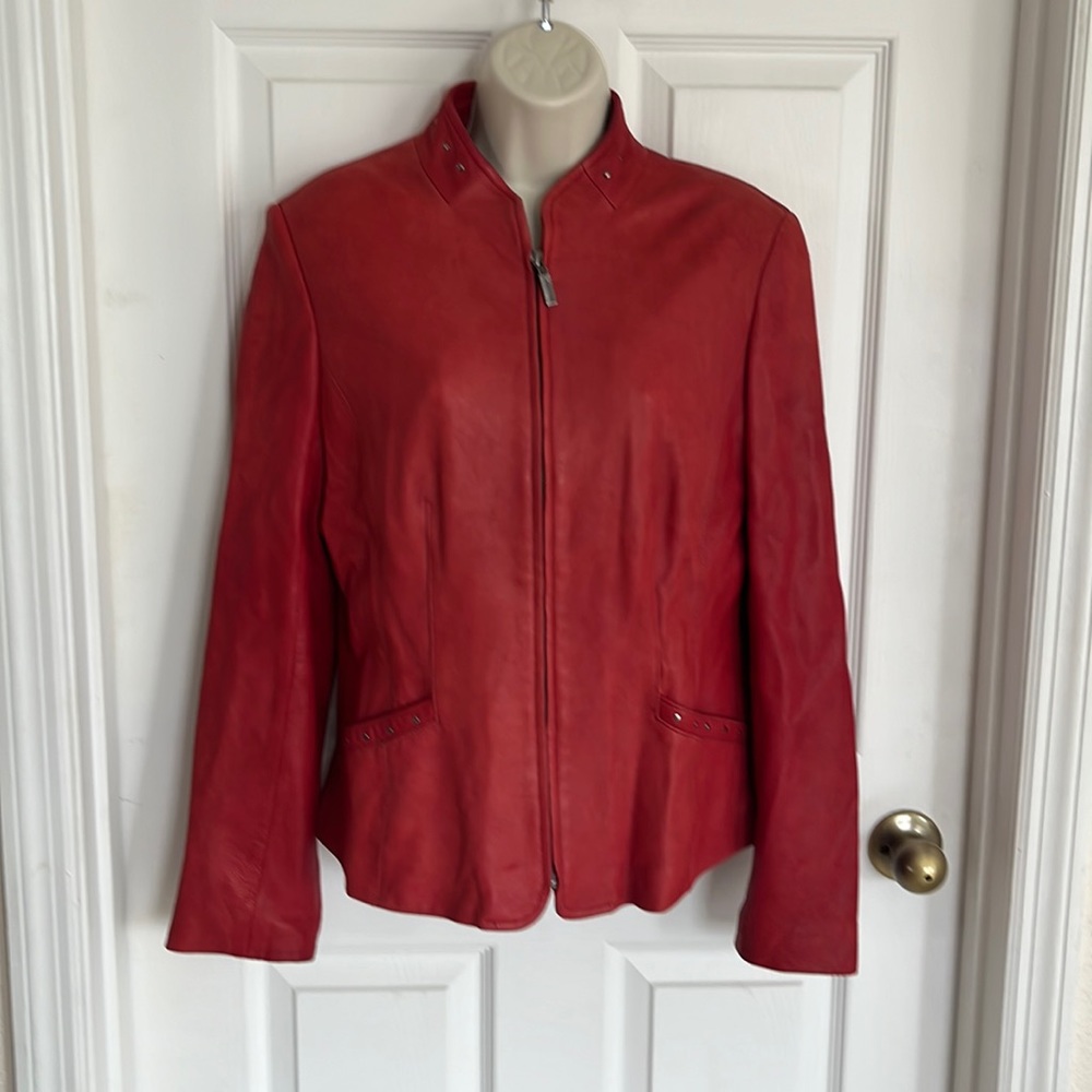 Bernardo Leather Fitted Jacket - image 1